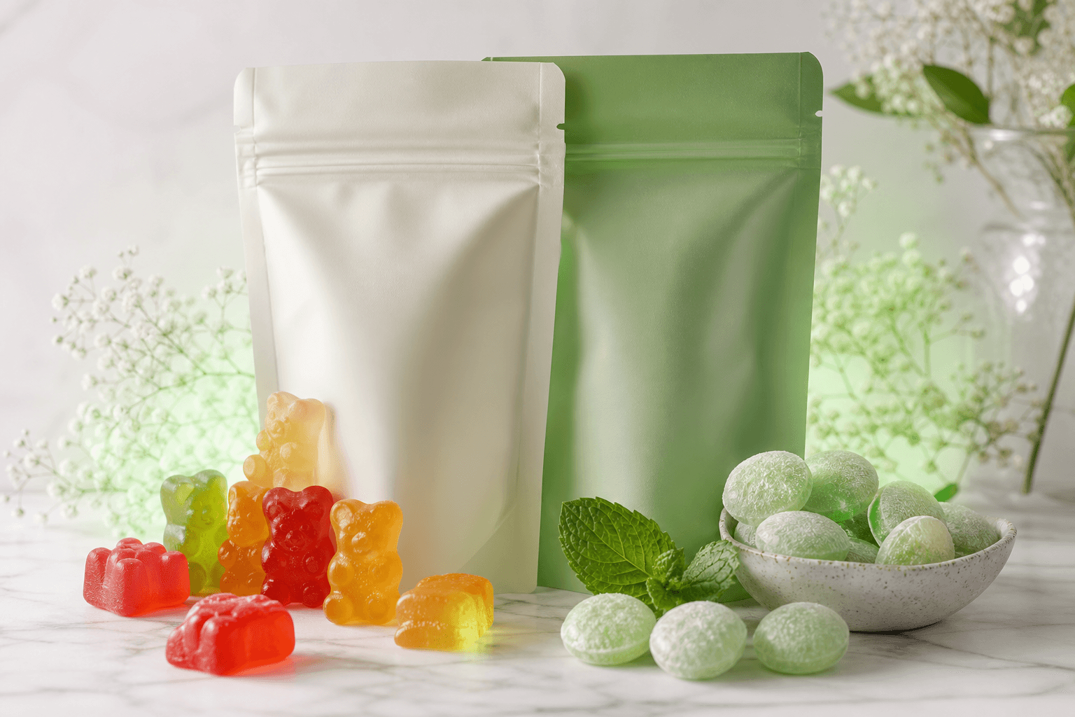 Bonbons traditionnels au THC et confiseries classiques